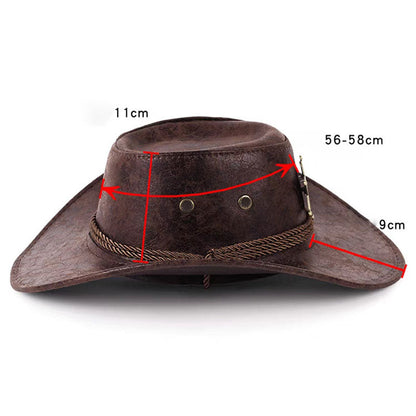⏳Time-Limited Special⏰Vintage Wide Brim Cowboy Hat with Adjustable Strap
