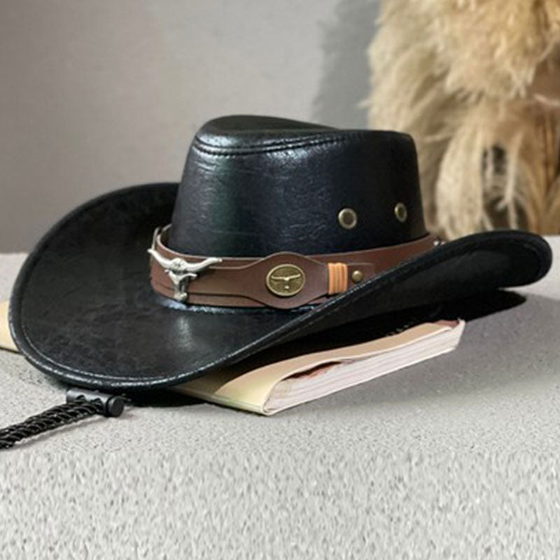 ⏳Time-Limited Special⏰Vintage Wide Brim Cowboy Hat with Adjustable Strap