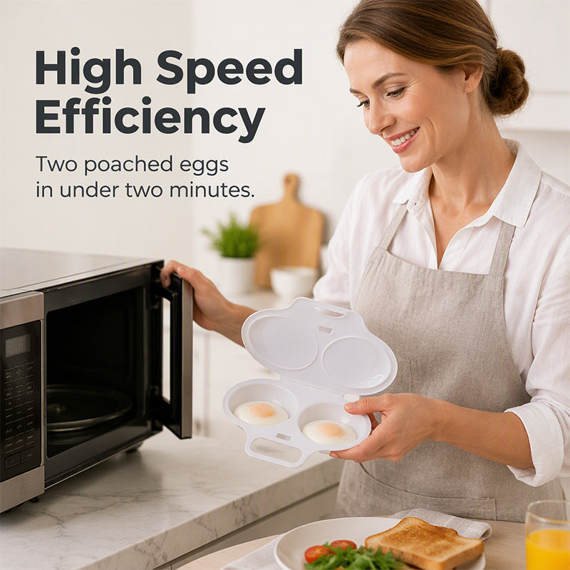 🍳Buy 1 Get 1 Free🍳 2-Egg Microwave Poacher – Quick Breakfast Maker for Busy Mornings
