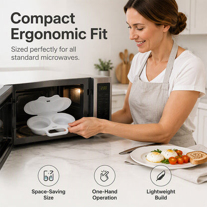 🍳Buy 1 Get 1 Free🍳 2-Egg Microwave Poacher – Quick Breakfast Maker for Busy Mornings