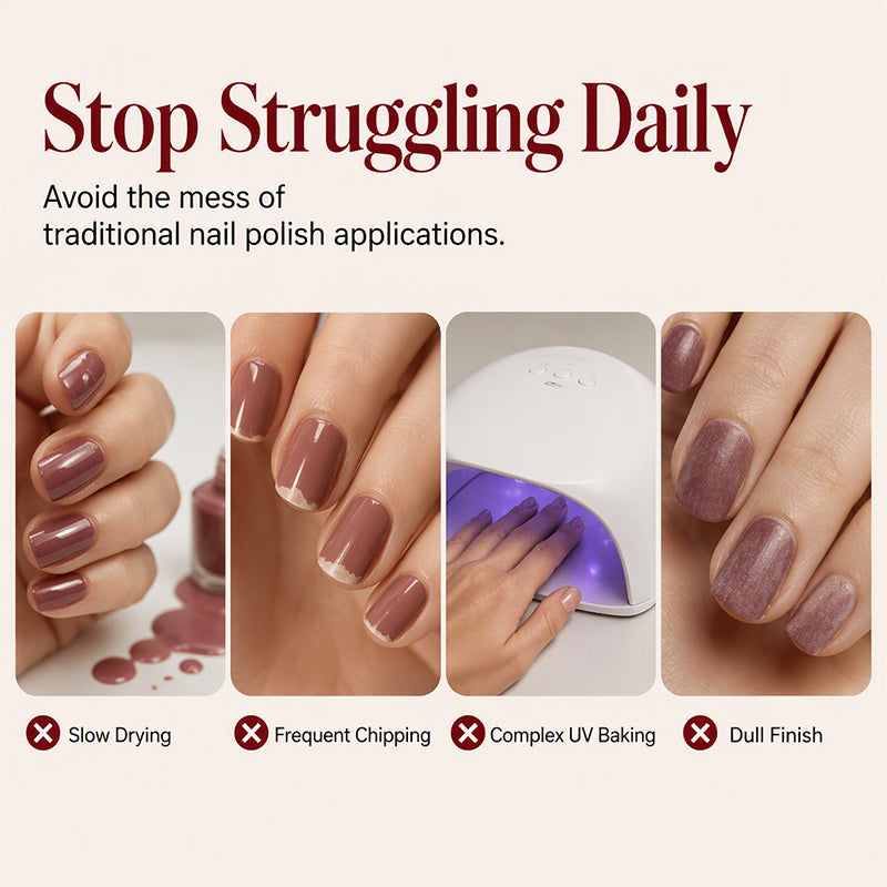 💅✨ Metallic Shine Nail Color – Quick-Dry High-Gloss Finish for Statement Manicures