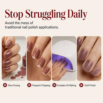 💅✨ Metallic Shine Nail Color – Quick-Dry High-Gloss Finish for Statement Manicures