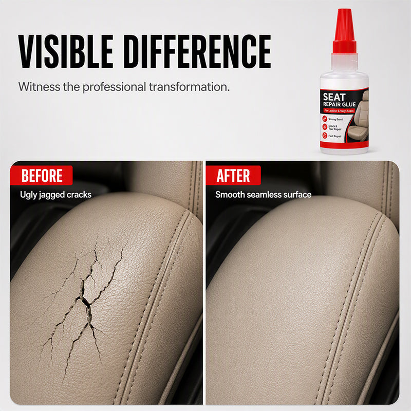 🚘 Quick Dry Car Seat Leather Repair Glue‑ Precision Nozzle Vinyl & Leather Adhesive, Permanent Bond Repair Glue for Car Seats, Sofas & Leather Furnitures