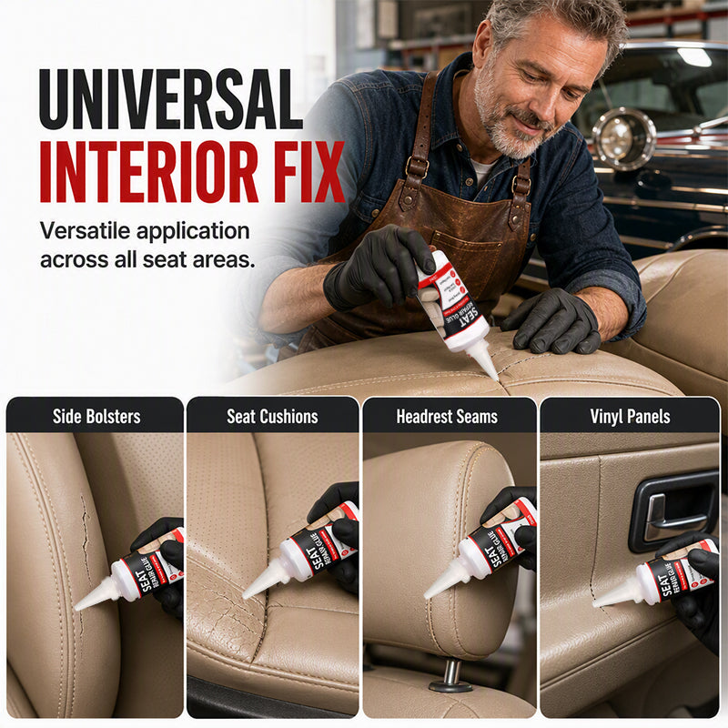 🚘 Quick Dry Car Seat Leather Repair Glue‑ Precision Nozzle Vinyl & Leather Adhesive, Permanent Bond Repair Glue for Car Seats, Sofas & Leather Furnitures