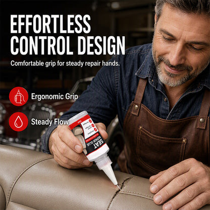 🚘 Quick Dry Car Seat Leather Repair Glue‑ Precision Nozzle Vinyl & Leather Adhesive, Permanent Bond Repair Glue for Car Seats, Sofas & Leather Furnitures