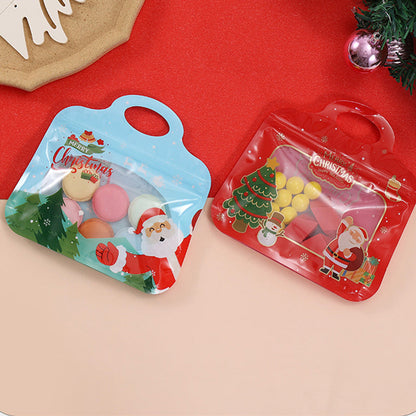 🎁Easy Fill, Easy Seal🎄 Festive Self-Seal Treat Bags – Santa & Snowman Print | Resealable, Food-Safe & Perfect for Cookies, Chocolates & Little Gifts⛄