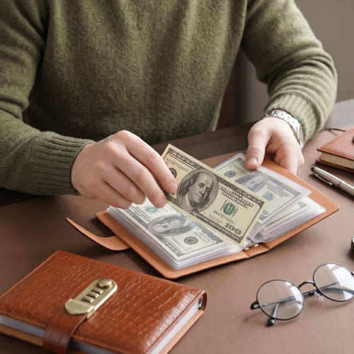 🔐 Private & Secure Combination Lock Cash Organizer Notebook